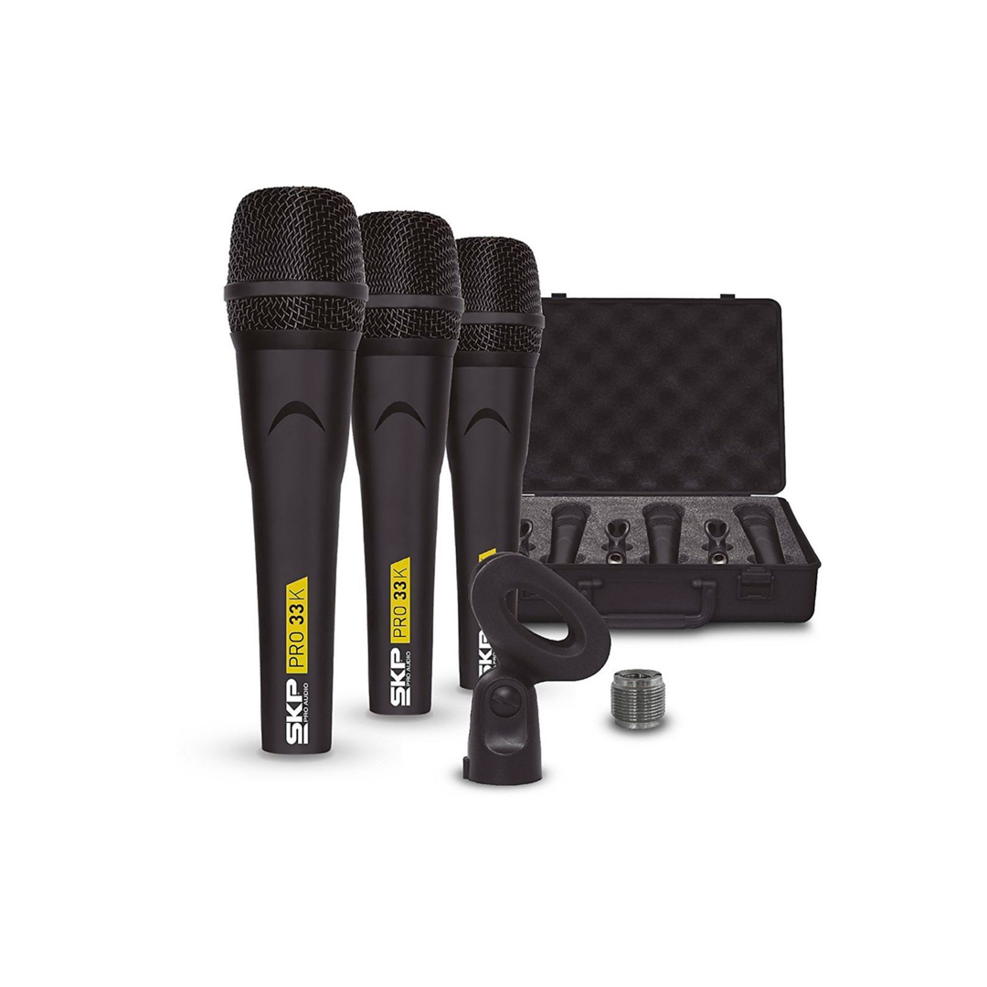 SKP PRO-33K Set de 3 Micrófonos Dinámicos