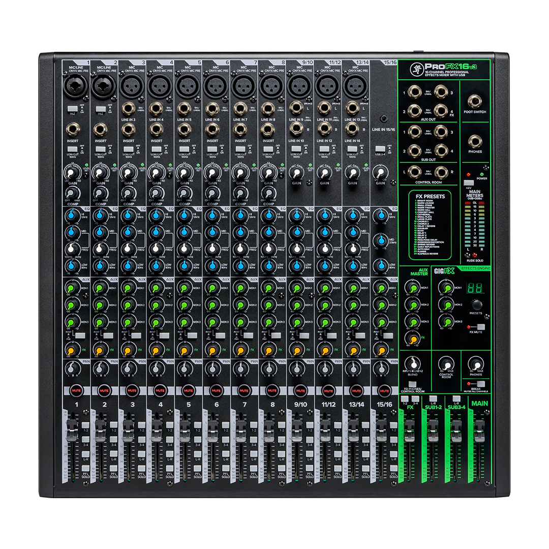 Mackie PRO-FX16V3 Consola Profesional de 16 Canales con USB y Efectos