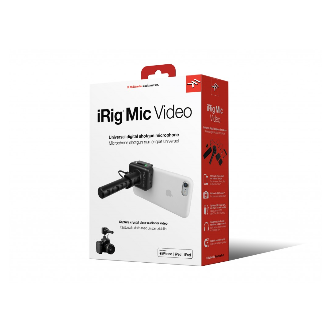 IK Multimedia IRIG-MICVIDEO Micrófono Digital para Dispositivos Moviles Tipo (Shotgun) - Imagen 4