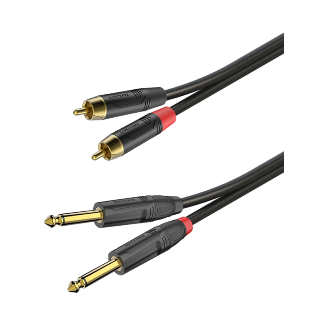 Roxtone GPTC200L3 Cable Profesional Rca-Dual 1/4″ Mono 3mts