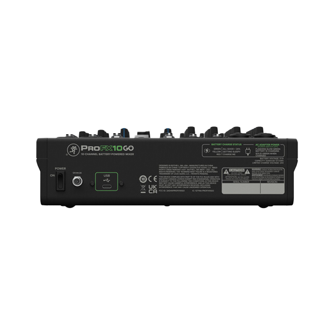 Mackie PRO-FX10-GO Consola Profesional Portátil con Batería de 10 Canales con USB y Efectos - Imagen 2